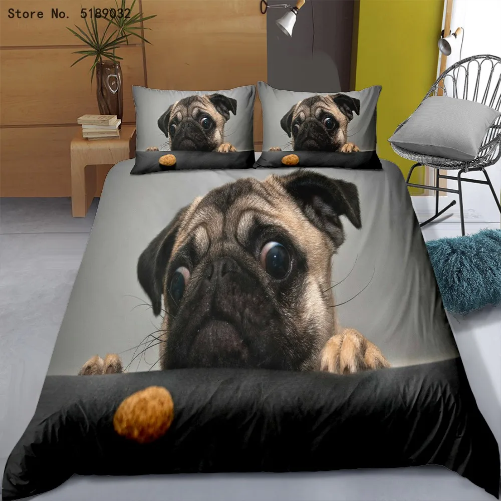 Детский набор пододеяльников для пуховых одеял с 3D принтом собаки льва волка