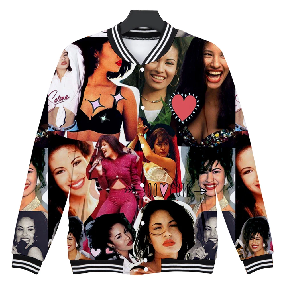 

Selena Quintanilla Singer 2021 Fashion Baseball Jacket V-neck Famale/Men's Winter Street Jacket Cool College Jacket