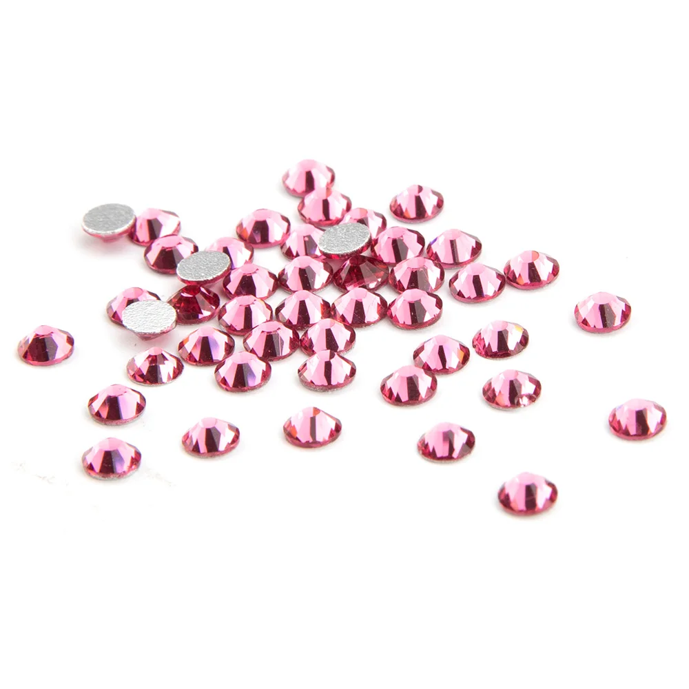 SS3 розовый 1440 шт./пакет дизайн ногтей Стразы не для горячей фиксации Хрустальное
