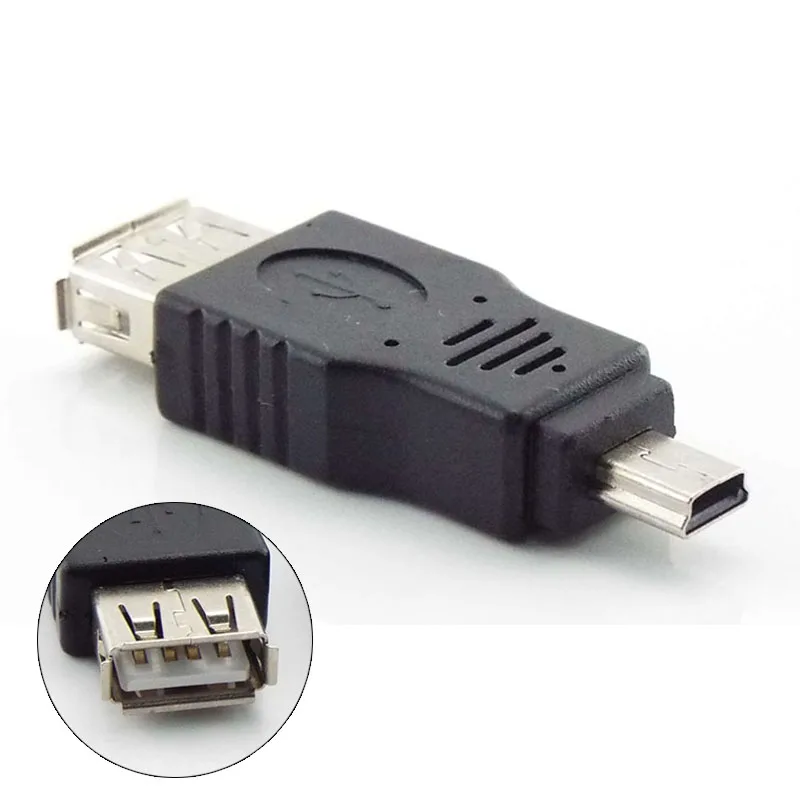 

1 шт. сетевой адаптер USB 2,0 A-Mini B 5-Pin для мобильного телефона Android Mini Type-A B разветвитель для смартфона OTG конвертер