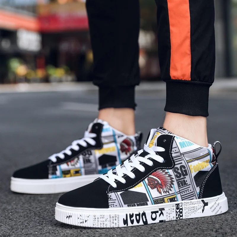 Мужские тканевые кроссовки X удобная повседневная обувь с рисунком граффити