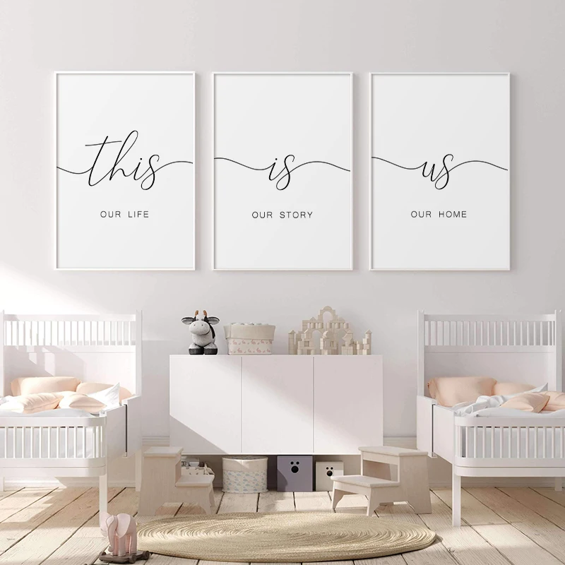 Минималистичная вывеска Картина на холсте это наша жизнь Наша история плакат и