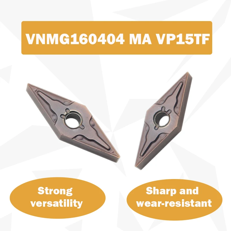 

10PCS Carbide Inserts VNMG160404 MA VP15TF External Turning Tool VNMG 160404 Blade CNC Lathe Cutting Tool