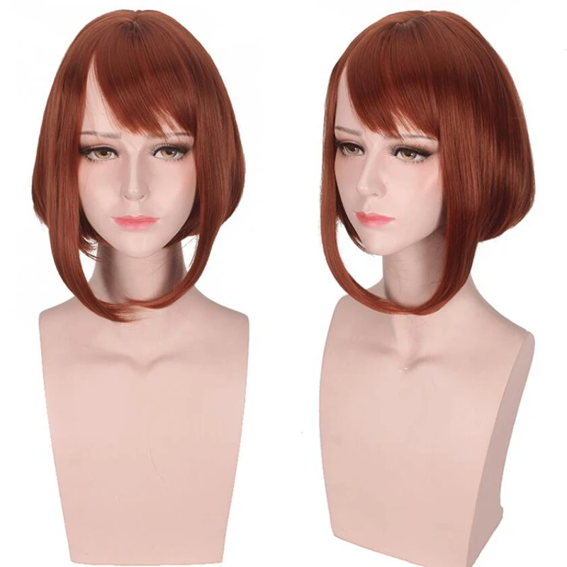 Аниме My Hero Academy очако урарака груша peluca corta de Anime Cosplay gorra gratis костюм на Хэллоуин -