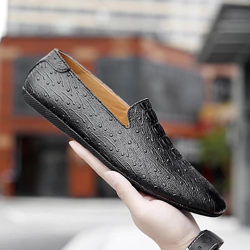 Туфли мужские из натуральной кожи роскошные брендовые дышащие мокасины без