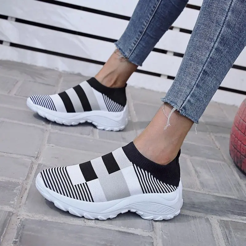 

2021 New Women Flats Casual Shoes Woman Plus Size Breathable Mesh Sneaker Slip on Sports Shoe Sneakers for Women Shoes