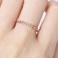 ustar simple wave thin finger rings for women fashion jewelry cubic zirconia rose gold midi knuckle rings female anel gifts