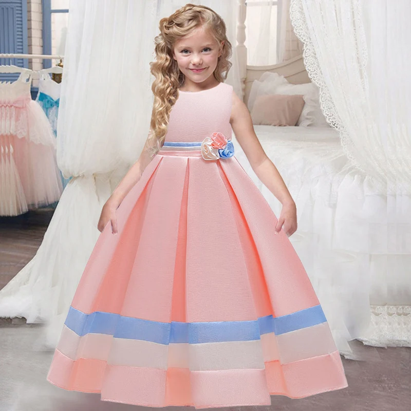 Flower Princess Kids Clothing Elegant Lace Tutu Girls Dresses for Children Party Wedding Custumes 4-14 Years | Детская одежда и