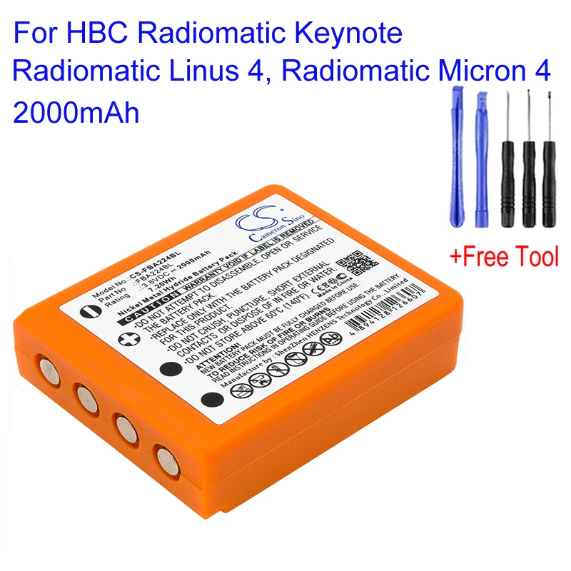 Cameron Sino BA223000 BA223030 FUB6 для HBC Radiomatic Keynote Linus 4 микрон CS FBA224BL 2000 мАч аккумулятор пульта