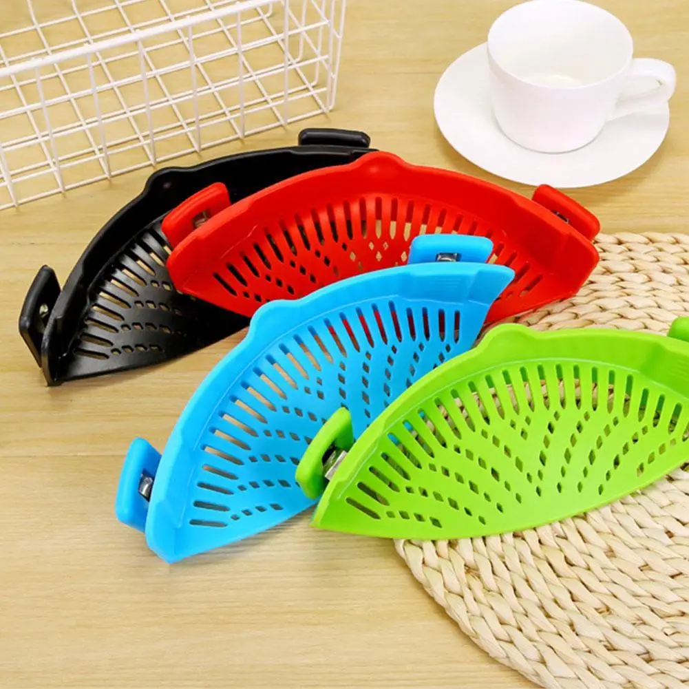 

1pcs New Silicone Pot Colanders Pan Strainer Snap Strain Clip Draining Tool on Pasta Kitchen Food Liquid Accessories Excess P8S6