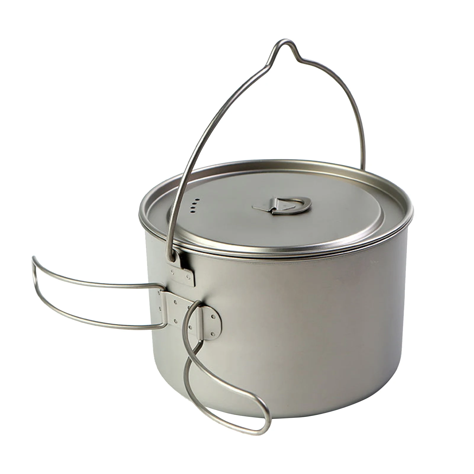 

1100ML Titanium Pot Portable Hanging Pot Outdoor Camping Picnic Tableware Cookware With Lid Ultralight Pot Nerka Torba Cafetera