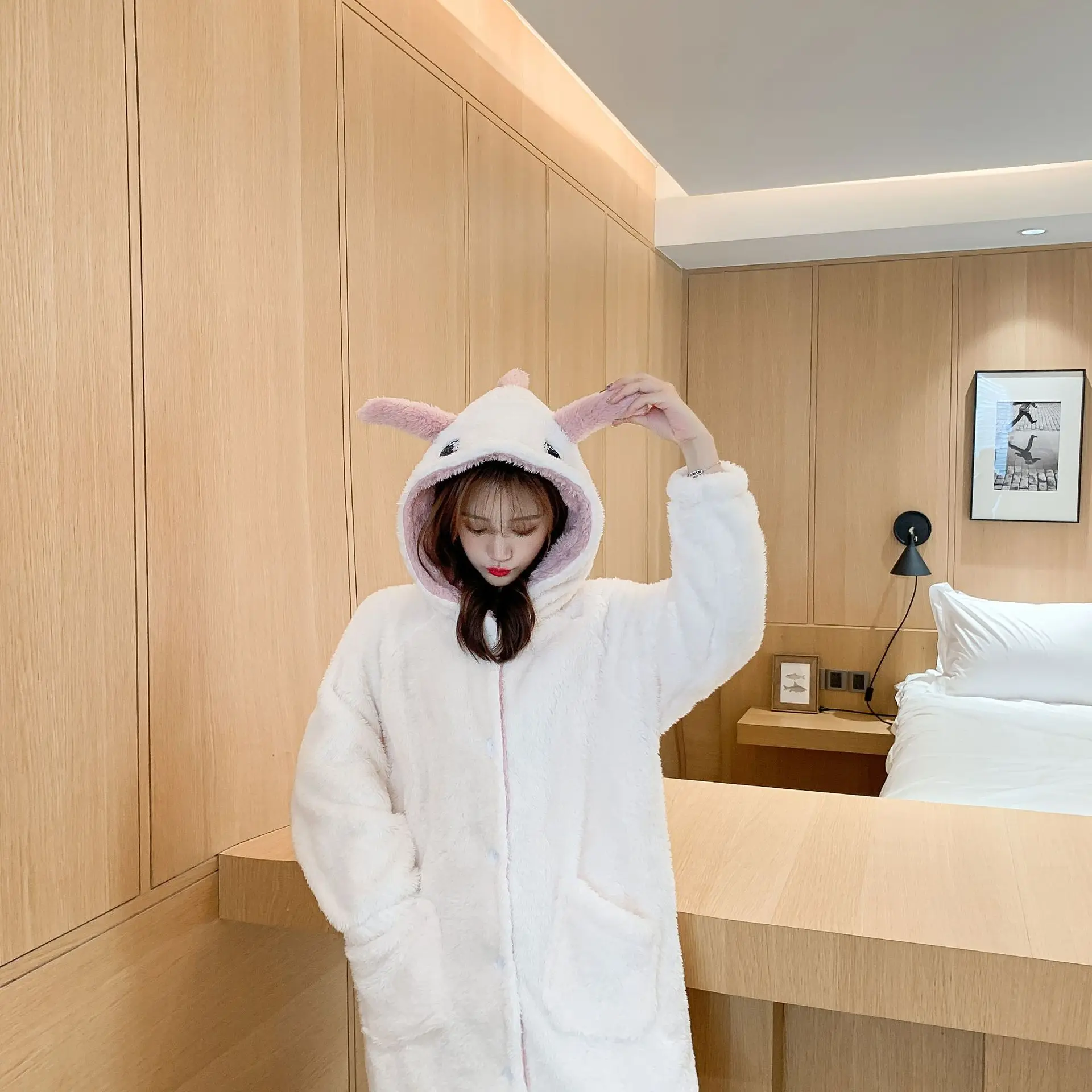 Winter Thickened Flannel Women's Pajamas Set Warm Coral Velvet Women's Nightgown Sweet Home Clothes Sleepwear Lady Nightwear