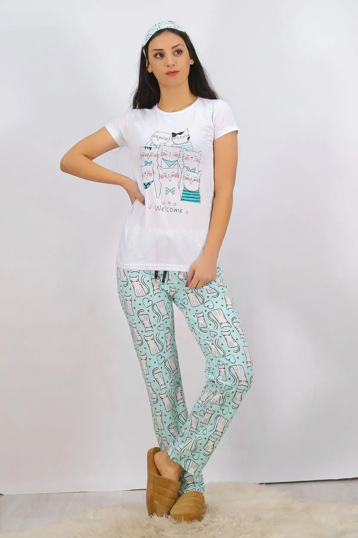 

Printed Pajamas set White