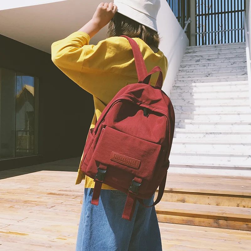 Модный холщовый рюкзак с надписью для женщин школьный ранец девочек-студентов