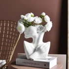 Керамическая ваза для цветов, плантатор в современном стиле, настольная ваза для цветов с нескользящим дном для украшения дома и сада