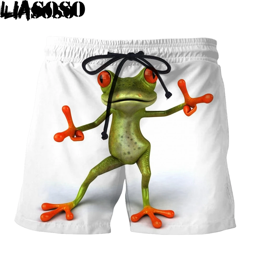 

LIASOSO Cartoon Frog 3D Printing Men Women New Pants Beach Sweatpants Shorts Fashion Casual Oversized Animal Comfortable Funny
