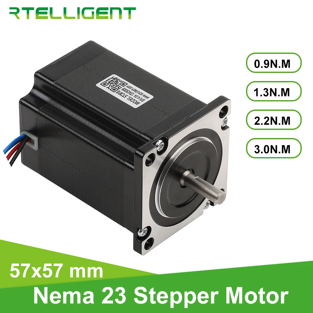 Rtelligent 57A3 Nema 23 Stepper Motor 1/ 2.2/ 3N.M 4-lead D-shaft 57mm flange Stepping Motor for CNC Engraving Milling Machine