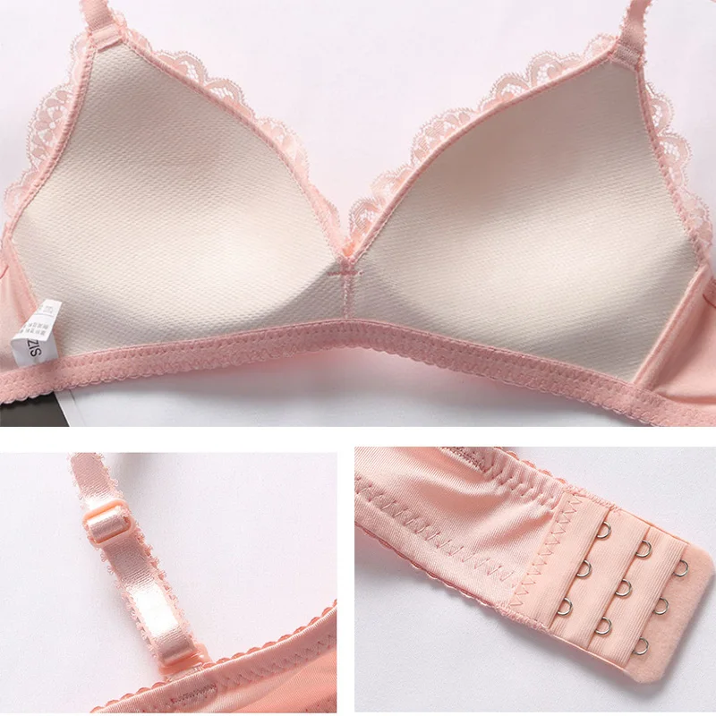 

Seamless Bras Women Wire Free Sexy Bra Push Up Comfort Lace Breathable Ultra-ThinThick Black Pink Bralette Female Summer
