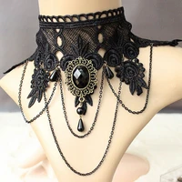miss jq 2021 fashion women white black lace chokers necklaces for evening party lady jewelry pearl pendant bridal accessories