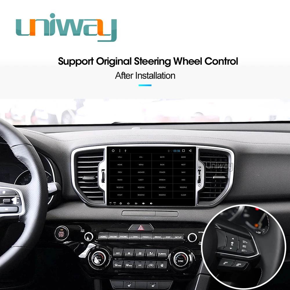 Uniway AKX59071 android 8 1 автомобильный dvd для kia sportage kx5 2016 2017 Радио Стерео gps навигация с