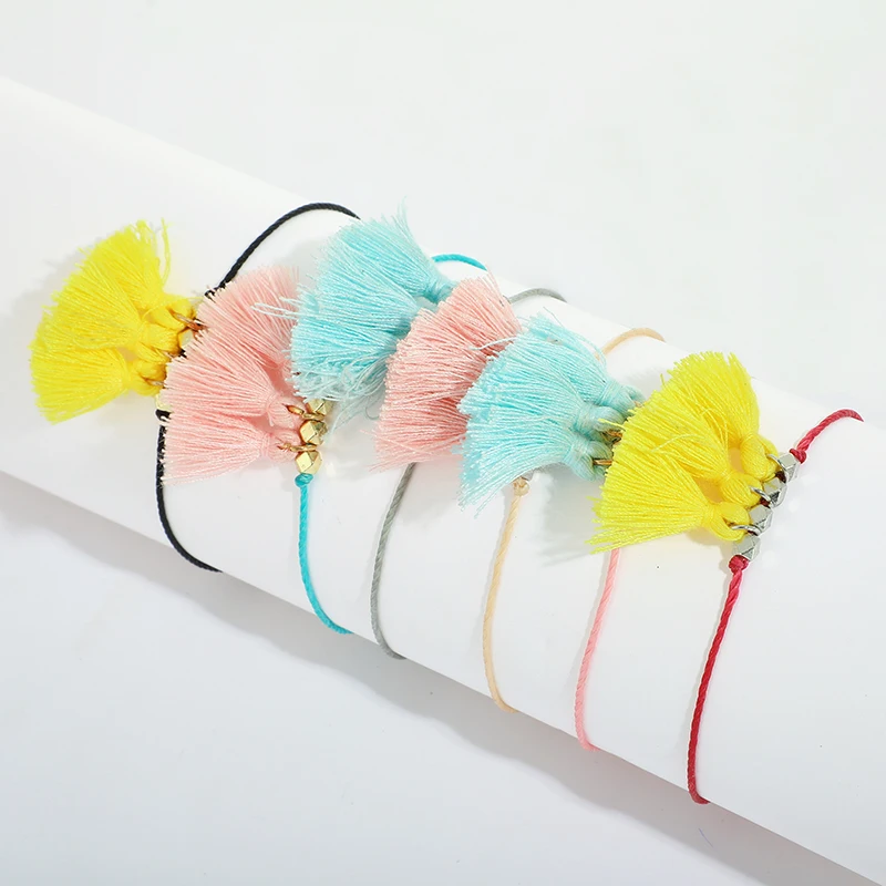 Tocona Bohemian Handwoven Rope Tassel Anklets for Women Boho Anklet Bracelet on the Leg Ethnic Jewelry Accessories bijoux 9172 | Украшения