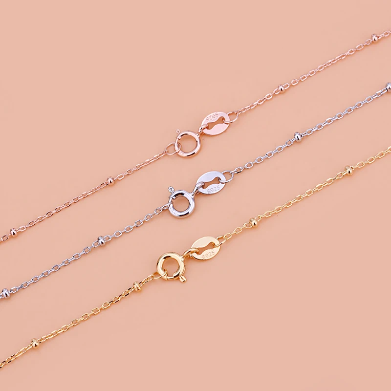 Новое ожерелье из стерлингового серебра S925 цепочка с перекрестными бусинами