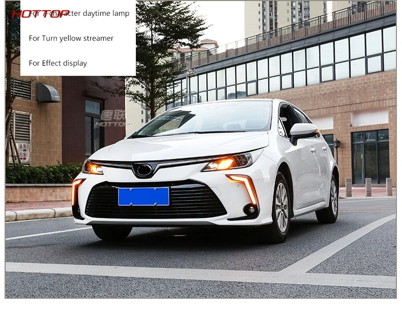 ABS черный дневной ходовой светильник Дневной светильник светодиодный для Toyota Corolla