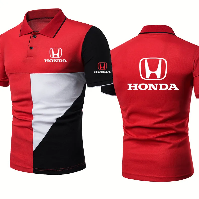 

Casual Trend Men's POLO shirt HONDA Car Logo printing Summer Splicing Raglan Cotton High Quality Men's tops short sleeve