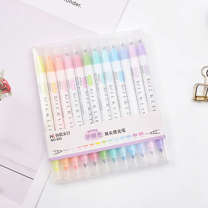 12 шт./компл. карамельных цветов двойная головка фоторучка маркеры для ключей