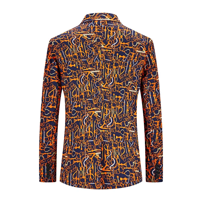 

2020 New Men's Casual Printed Suit Youth Large Business Slim Thin Suit