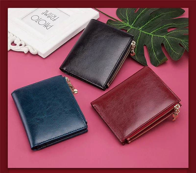 Luxury Brand Split Leather Women Wallet Female Lady Small Walet Portomonee For Girls Mini Pocket Perse Holder Coin Purse