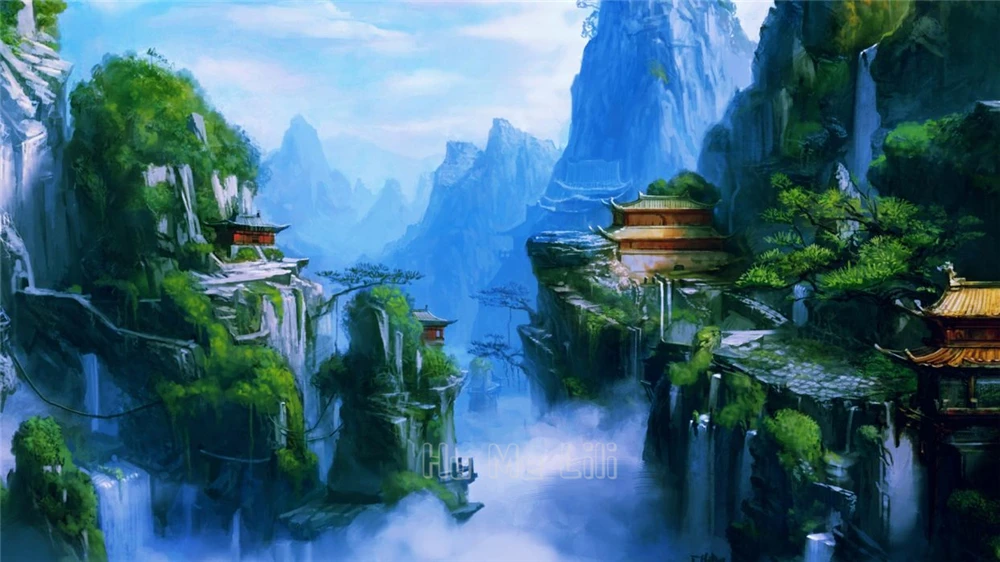 Paisaje Natural de Qingyun, mountaintapestrity, arte para interiores, decoraci&oacute;n-2