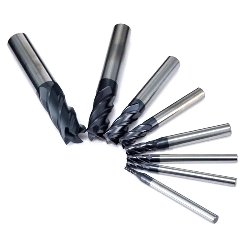 

8pcs 4Flutes Tungsten Carbide End Mill Set Milling Cutter Tool 2mm-12mm 45 Degree Be Aluminum Milling Tool Key Seater Router Bit