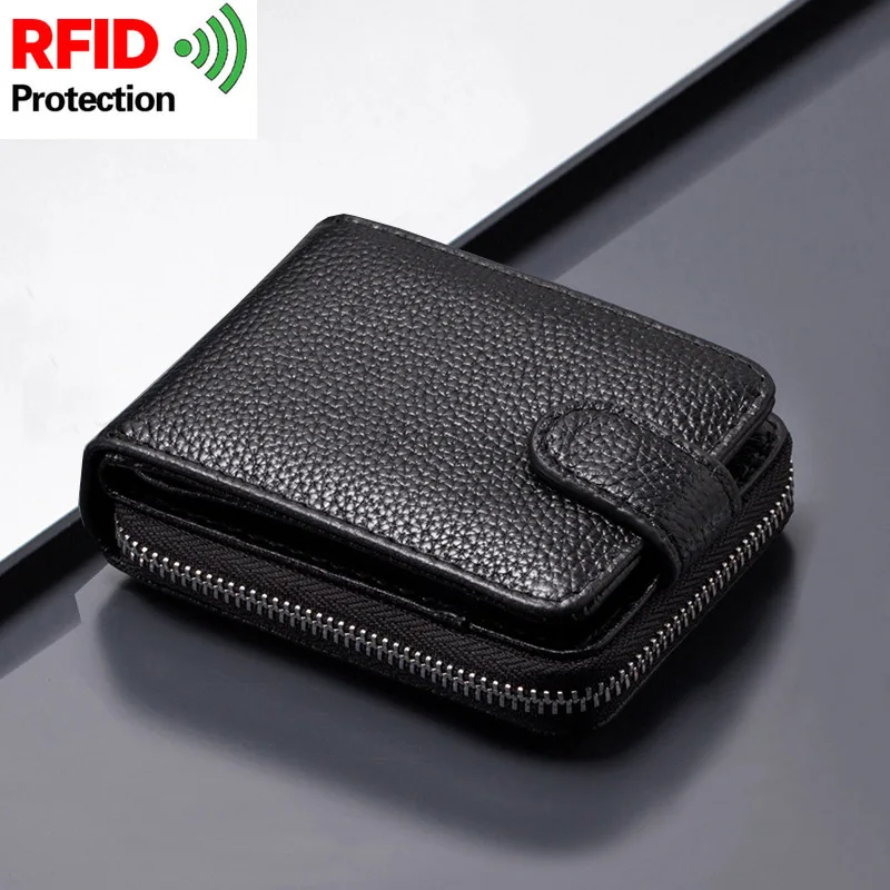 

2022 Умный кошелек для мужчин, кошельки, держатель для карт, Rfid, 100% натуральная кожа, кошелек для карт, винтажный Кошелек для монет, сумка для де...
