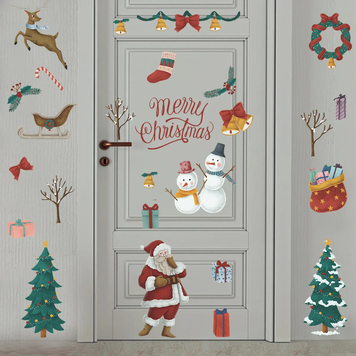 

2021 Merry Christmas Wall Sticker Window Glass Christmas Decor for Home Living Room Wall Decor 2022 Happy New Year Stickers