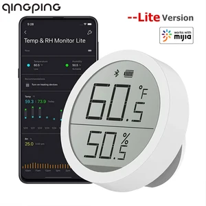Совместимый с Bluetooth датчик температуры и влажности Qingping, легкая версия, хранилище данных, ЖК-экран, термометр, Поддержка приложения Mihome