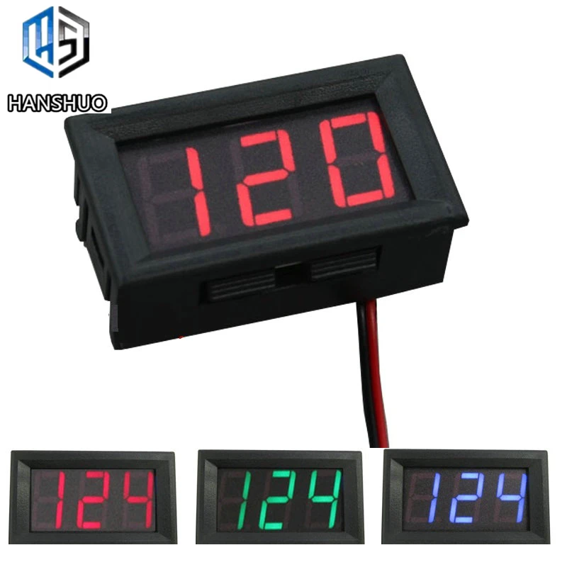 0,56 Цифровой del voltitmetro Metro del DC5-120V/DC 5 V a 120 v Цифровой del voltsimetro del medidor de voltaje de 12 V 24 V motocicleta e