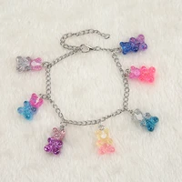 1pc women bracelet children hand chain candy colors mixed resin gummy bear charms birthday party gift accept
