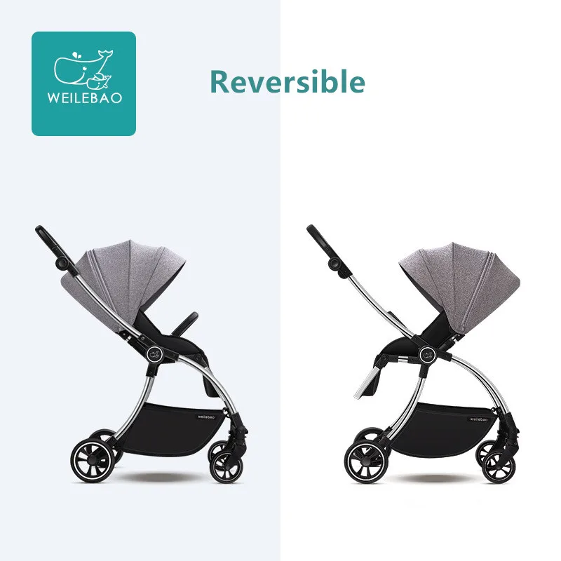 Регулируемая легкая Роскошная детская коляска 3 в 1 портативная двухсторонняя с