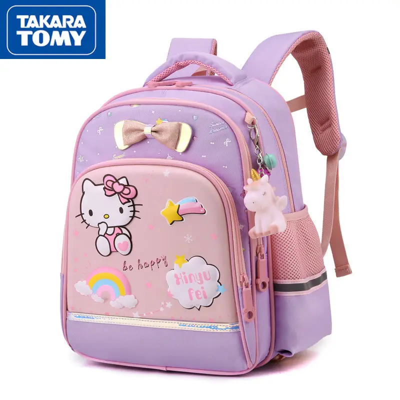 

TAKARA TOMY Cute Cartoon Hello Kitty Student Schoolbag Girl Load-Relief Backpack Lightweight and Weight-loss Children's Backpack