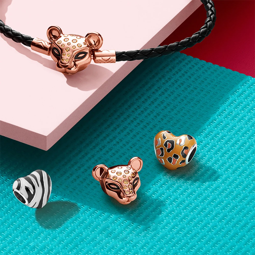 

Ahthen 925 Sterling Silver Beads Wild Stripes Lion Dragon Owl Dumbos Ariel Magic Lamp Charms Fit Original Pandora Bracelets