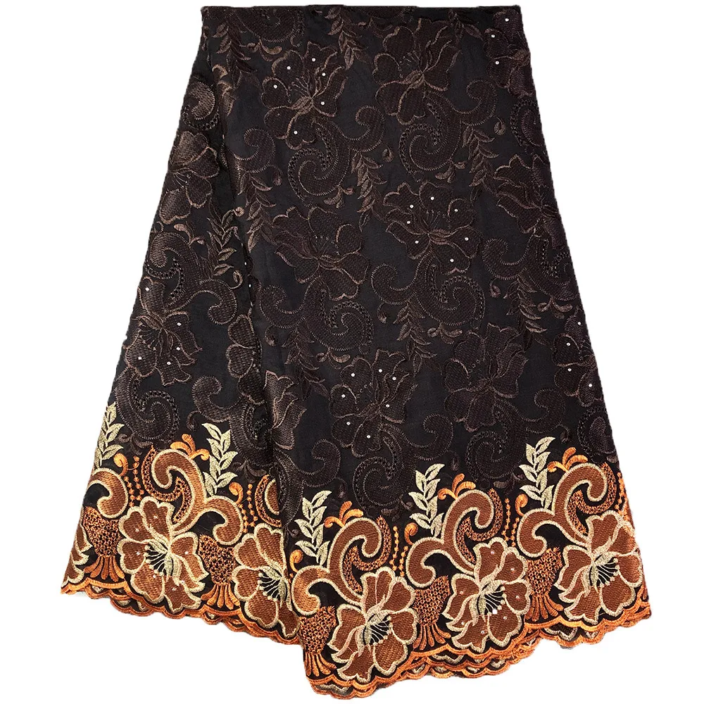 Королевский синий АФРИКАНСКАЯ сухая кружевная ткань хлопок швейцарская вуаль