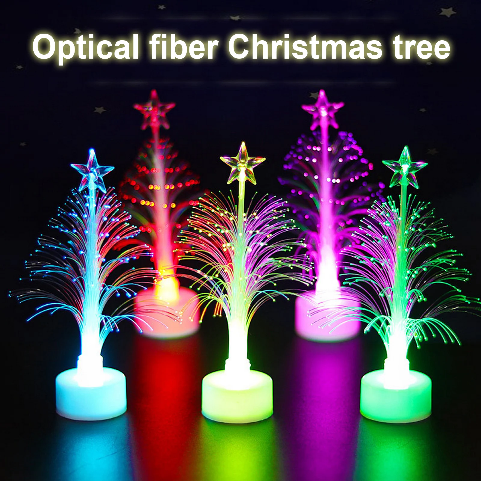 

3pcs/setLED Christmas Tree Colorful Fiber Optic Christmas Tree Night Light Children Christmas Gift Party Decoration