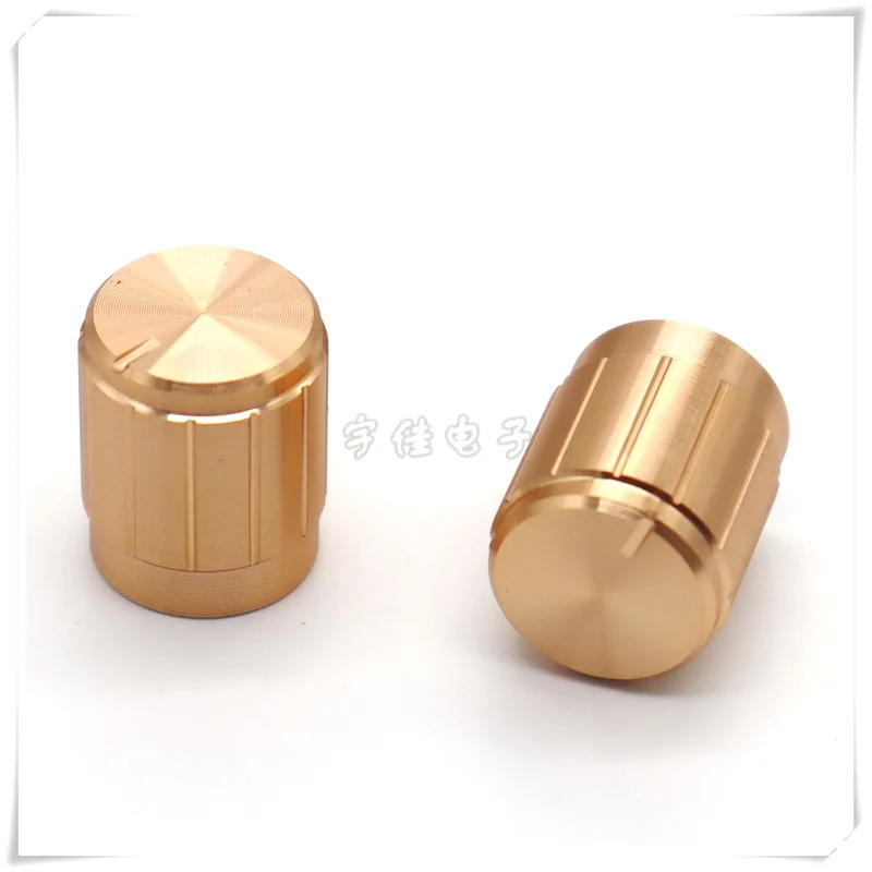 5 Piece 15*18MM gold aluminum alloy knob cap potentiometer speed control switch knob suitable for flower shaft 6MM