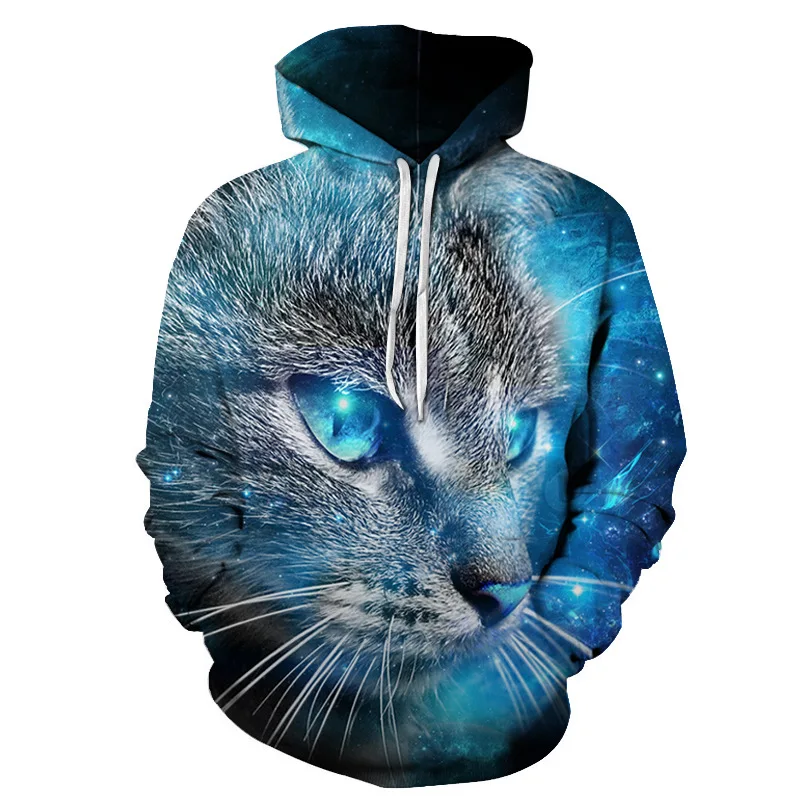 

Spring and Autumn New 3D Men's Sweater Cute Kitten Comfortable Small Love Couple Hoodie