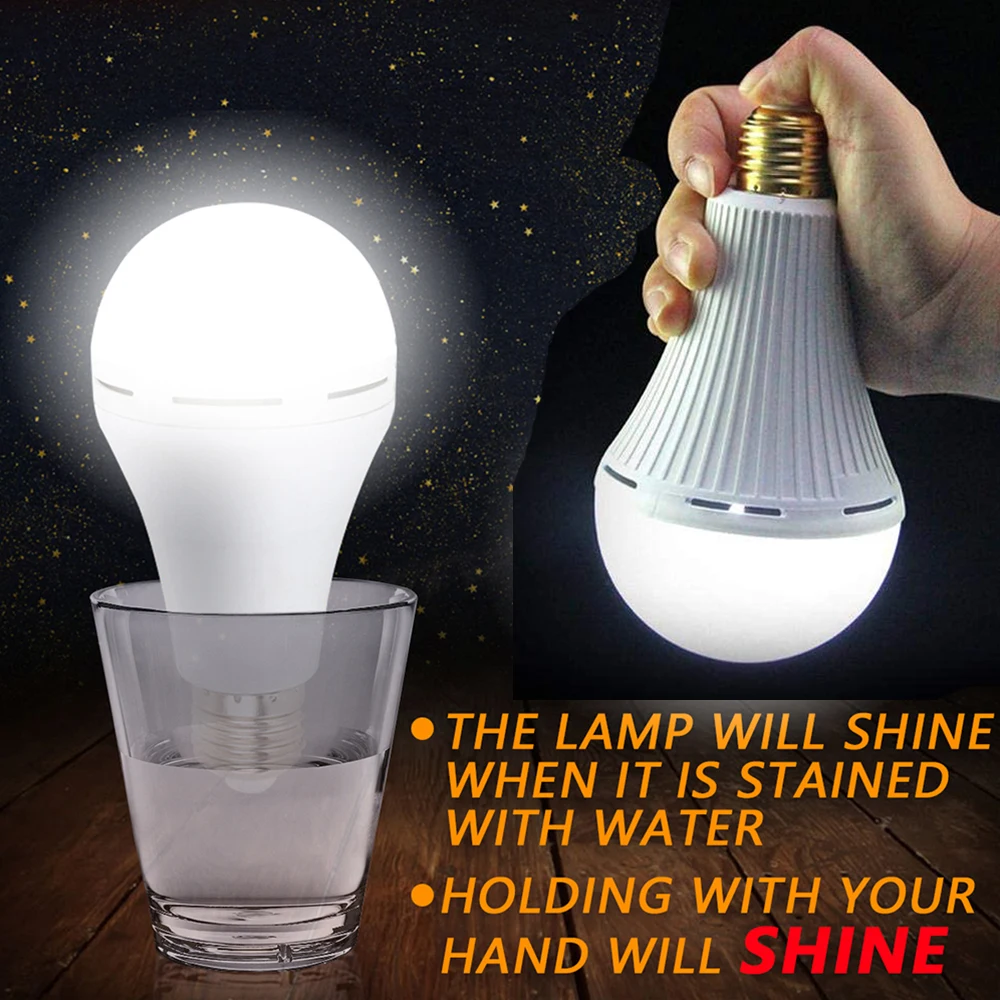 Rechargeable Emergency LED Light Bulb E27 Lamp Magic light bulb with water on the smart emergency rechargeable | Освещение