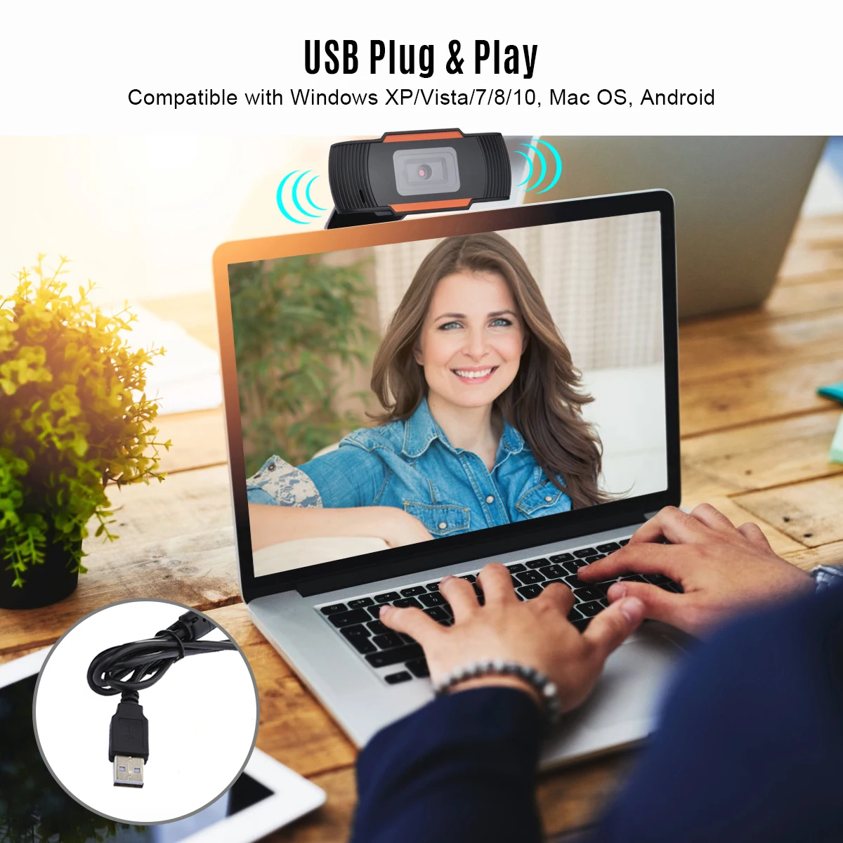 720/1080P Full HD веб камера видео конференц компьютеры с микрофоном USB Plug & Play для онлайн