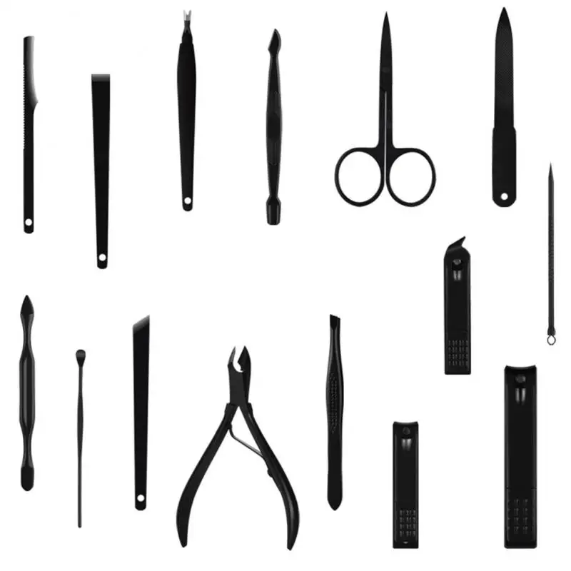 

15pcs Nails Clipper Fingernails Toenails Scissors Tweezer Sets Nail Care Nipper Kit Manicure Tools Women Men Dropshipping TSLM1