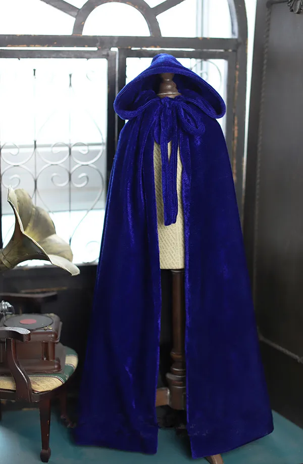 Костюм для куклы BJD размером 1/3, 1/4, 1/6 винтажный плащ из замши - Сапфирово-синий Черный Аксессуары красный плащ.