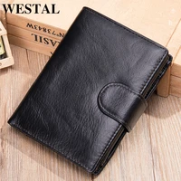 westal oil wax leather mens wallet genuine leather wallet for cards holder coin purse men short slim wallets for men purse 9049